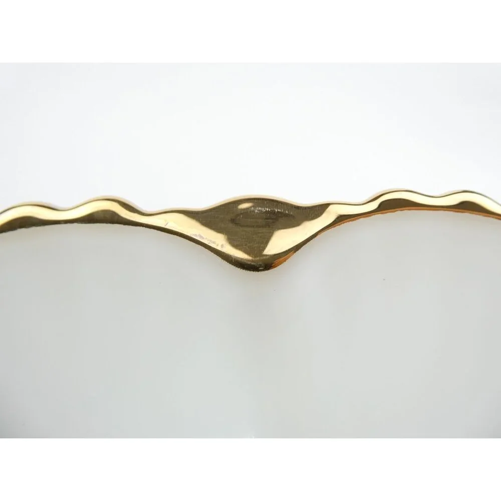 Vintage‎ Anchor Hocking Milk Glass Deviled Egg Plate With Gold Trim